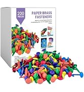 200 Pcs of 8mm x 16mm Assorted Multi Colors Round Head Fasteners, Brads for Arts and Crafts, Scra...