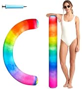 Inflatable Pool Noodles Set- 2 Pack Fabric-Covered Quick Drying Pool Floats for Adults, Inflatabl...