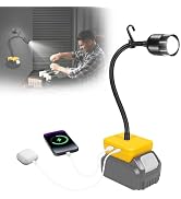 Cordless LED Work Light Compatible with Dewalt 18V/20V Battery, 30W 3000LM 9000K Portable Work Li...