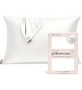 Kitsch Satin Pillowcase with Zipper for Hair &amp; Skin, Softer Than Silk Pillow Cases Standard Size,...