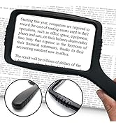 MagniPros Jumbo Size Magnifying Glass Wide Horizontal Lens(3X Magnification)- Shockproof Housing ...