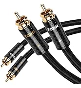 TODN Audiophile RCA Cables 3ft HiFi RCA Audio Cable Male to Male with Sliver-Plated O-C-C Core fo...