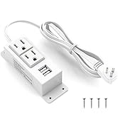 Kungfuking Power Strip with USB, Wall Mountable Socket Surge Protector Power Strip with 2 AC Outl...