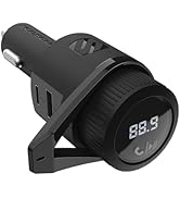 Scosche BTFM9 FM Bluetooth Transmitter Car, Dual 12W USB-C and USB-A Charging Ports, Fast Type C ...