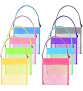 Tuparka 8 Pcs Colorful Mesh Beach Bags - Sea Shell Bags with Adjustable Carrying Straps for Kids