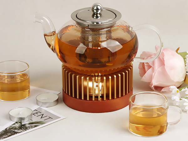 aluminum alloy &amp;amp; wood tea warmer