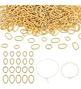 Craftdady 400Pcs Open Jump Rings Real 18K Gold Plated Stainless Steel Oval Jump Rings Golden Meta...