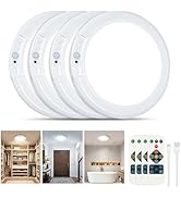 Rechargeable Ceiling Light 4 Pack, Magnetic Motion Sensor Ceiling Lights with Remote, Wireless Di...
