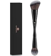 KINGMAS Foundation &amp; Bronzer Duo Brush, Dual-ended Angled &amp; Round Top Contour Makeup Brush, Synth...