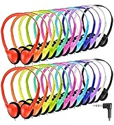 Classroom Headphones Bulk 54 Pack, Student On Ear Headsets, Comfy Swivel Earphones for Classroom,...