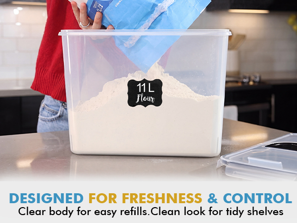 Airtight Cereal Containers, Large Cereal Containers Storage, Food Containers with Lids Airtight