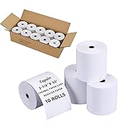 Tapsin 2-1/4'' X 50' Thermal Receipt Paper - Credit Card Paper Rolls Thermal - Cash Register Roll...