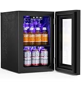 Antarctic Star 18L Beverage Refrigerator Cooler 24Can, Mini Fridge with Quiet Compressor, LED Lig...