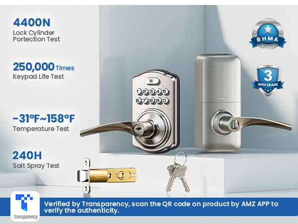 keypad door lock with handle
