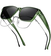 GEGURI Polarized Sunglasses Fit Over Glasses for Men Women, Oversized Square Sun Glasses UV400 Pr...
