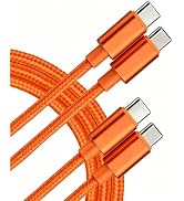 USB C to USB C Cable 60W Fast Charging [2 Pack], for CarPlay, Durable Braided USB Type C iPhone C...