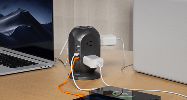 power strip tower with USB C