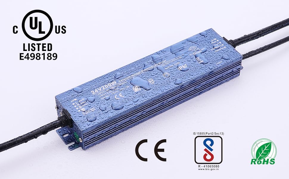 Constant Voltage 12V 200W 16,7A Dimmable LED Driver, Waterproof IP67 Transformer