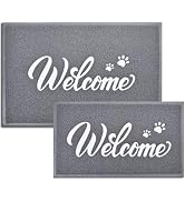 T.HENV Door Mat Welcome, Outdoor/Indoor Heavy Duty Non Slip Doormat for Front Door Entance, Outsi...