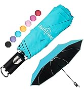NEW Small Travel Compact Automatic Open and Close Umbrella for Backpack and Car with Teflon Coati...