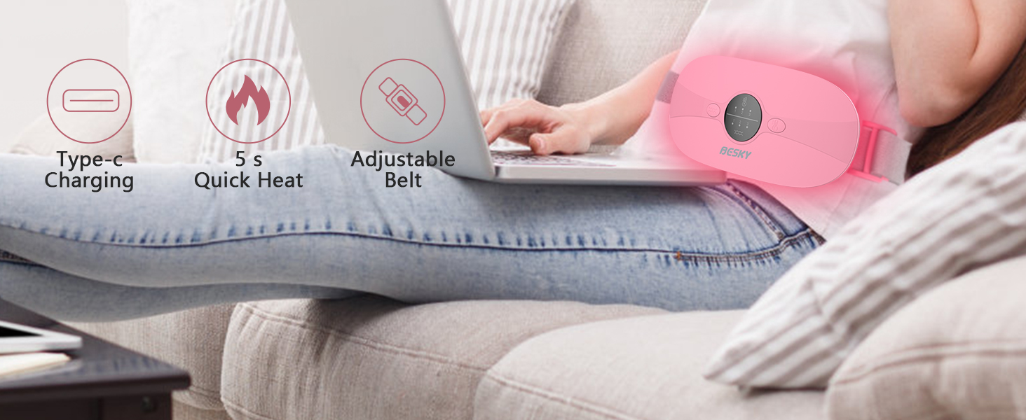 Portable Cordless Heating Pad Heating Pads for Cramps Menstrual Heating Pad