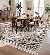 Joydeco 3x5 Area Rugs for Living Room, Non Slip Machine Washable Vintage Rug, Low Pile Chenille P...