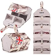 SMARTTOP Travel Sunglass Organizer Case- 5/6 Slot PU Sunglass Travel Case Multiple Portable Eyegl...