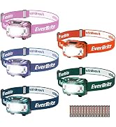 EverBrite Headlamp, 5 Pack LED Head Lamp for Kids &amp; Adults, Red Light | Batteries Included, 300 L...