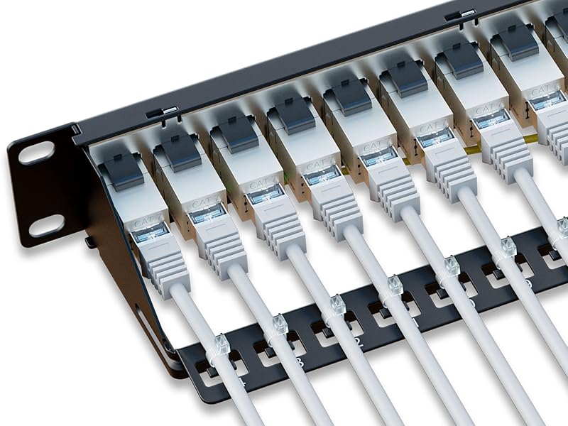 Through Coupler 1U Cat7 Patch Panel