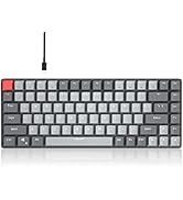 84 Keys Mechanical Gaming Keyboard, Compact Gray Gaming Keyboard with Linear Red Switches, Wired ...