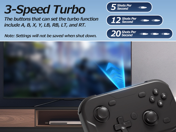 Reduce hand fatigue and dominate battles with click continuous fire, by this compact mini controller