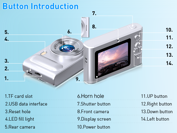 digital camera for teens, kids digital camera, fhd 1080p camera, vintage point and shoot camera,