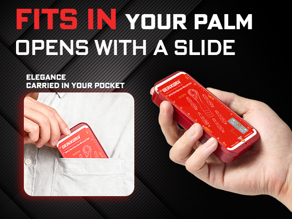 fits in your palm opens with a slide