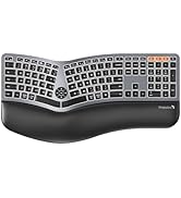 Backlit Bluetooth Ergonomic Keyboard, ProtoArc EK01 Plus Full Size Wireless Split Keyboard with D...