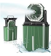 Portable Misting Fan, 24000mAh Camping Fan with 8L Bucket, 12Hrs Mist Rechargeable Fans, 60?Hrs C...