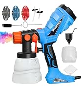 Paint Sprayer with 600W HVLP Spray Gun, Electric Paint Sprayer Gun with 1200ML &amp; 250ML Container,...