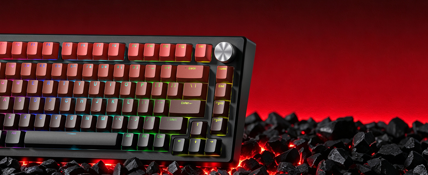 Shine Through Keycaps, PBT Keycaps, Red Keycaps 135 Keys