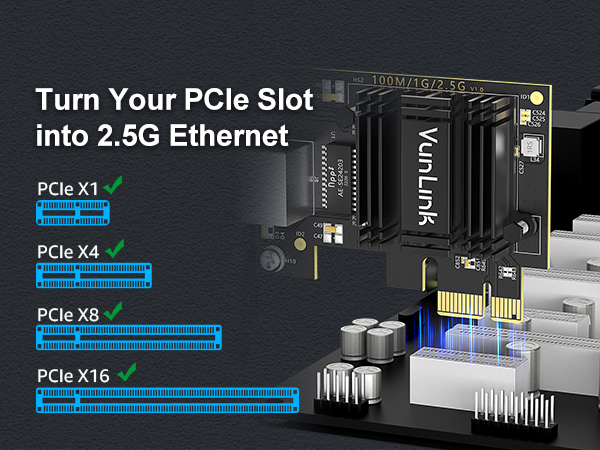 VunLink 2.5G PCIe Ethernet Network Card