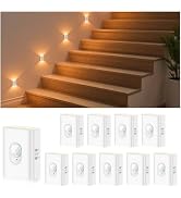 WILLED Rechargeable Motion Sensor Night Lights for Stairs, 10 Pack Wireless Magnetic Stick-On Bat...