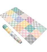 Baziabbo Checkered Desk Mat,XXL Extended Big Mouse Pad,Gaming Mousepad with Stitched Edge,Non-Sli...