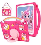 SAMONPOW for iPad 9th/ 8th/ 7th Generation Case (2021/2020/2019) Cute Rainbow Unicorn iPad Case 1...