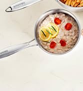 SAKAMOSH Tri-Ply Stainless Steel Sauce Pan Set with Lids 6PC, 1.5QT &amp; 2.5QT &amp; 3QT, Induction, PFO...