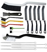 CRAFNEW 18Pcs Stiff Bristle Crevice Cleaning Brush Set, All Purpose Detail Brushes for Tile Grout...