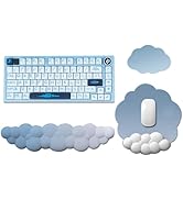 GEKUCAP Cloud Keyboard Wrist Rest Set, Ergonomic Memory Foam Wrist Support Mouse Pad for Typing P...