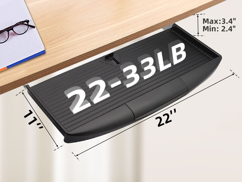 keyboard shelf under desk