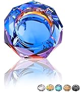 Coomin Crystal Glass Ashtray, Sparkly Cigar Cigarettes Ash Tray, Ashtrays for Smokers Indoor Offi...