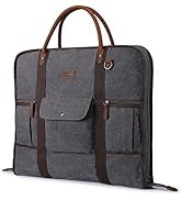 Carry On Garment Bag for Business Travel S-ZONE Canvas Leather Men Suit Cover