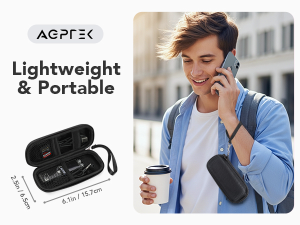 AGPTEK Carrying Case for Digital Voice Recorder &amp;amp; MP3 Players Black