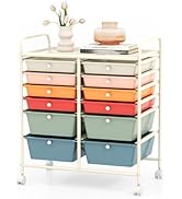 ARLIME 12-Drawer Rolling Storage Cart, 12 Drawer Organizer Trolley, Scrapbook Paper Organizer, Su...