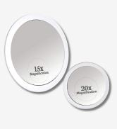 MIRRORVANA 20X &amp;amp;amp; 15X Magnifying Mirror Set Combo with 3 Suction Cups Each - Compact &amp;amp;amp; Travel